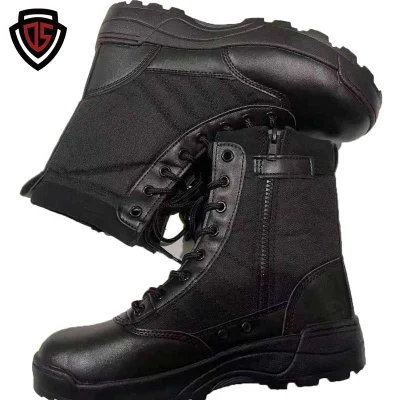 Botas de seguridad de combate tácticas militares, antideslizantes, ligeras, estilo policial, color negro, transpirables, doble caja fuerte, listas para enviar