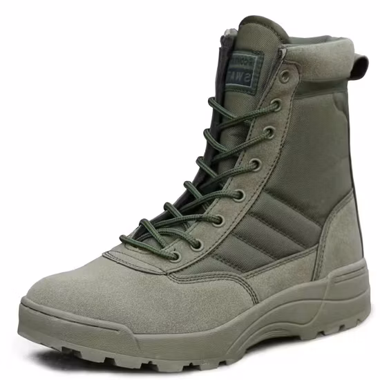 Botas de desierto tácticas uniformes de cuero de gamuza botas militares color tostado transpirables